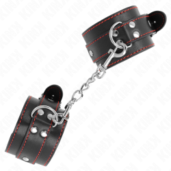 appui-poignets noir avec doublure rouge réglable 20-28 cm x 5,5 cm