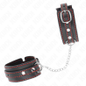 petites retenues-poignets noires avec doublure rouge réglable 14-24 cm x 3,5 cm