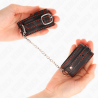 petites retenues-poignets noires avec doublure rouge réglable 14-24 cm x 3,5 cm