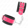 appui-poignets en nylon noir avec ceinture en cuirette rose framboise ajustable 19-29 cm x 5,1 cm