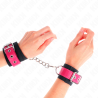 appui-poignets en nylon noir avec ceinture en cuirette rose framboise ajustable 19-29 cm x 5,1 cm