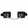 appui-poignets en nylon noir avec ceinture en cuir noir ajustable 19-29 cm x 5,1 cm