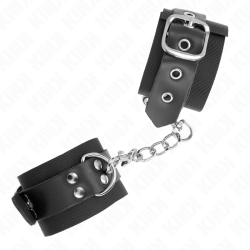 appui-poignets en nylon noir avec ceinture en cuir noir ajustable 19-29 cm x 5,1 cm