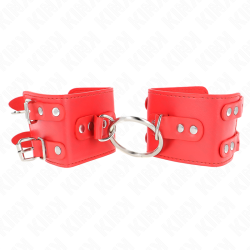 appui-poignets fixes avec anneau et clous réglables rouge 17-22 cm x 6,5 cm