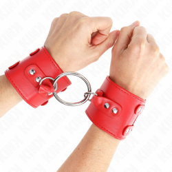 appui-poignets fixes avec anneau et clous réglables rouge 17-22 cm x 6,5 cm