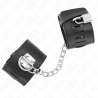 appui-poignets fixes avec chaîne 30 cm et fermeture par cadenas noir réglable 16-23 cm x 5,5 cm