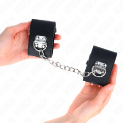 appui-poignets fixes avec chaîne 30 cm et fermeture par cadenas noir réglable 16-23 cm x 5,5 cm