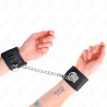 appui-poignets fixes avec chaîne 30 cm et fermeture par cadenas noir réglable 16-23 cm x 5,5 cm