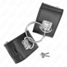 appui-poignets fixes avec anneau et fermeture par cadenas noir ajustable 16-23 cm x 5,5 cm