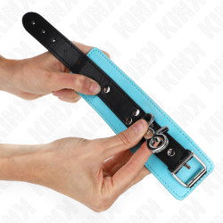 appui-poignets verrouillables premium noir - bleu réglable 21-28 cm x 5,5 cm