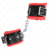 appui-poignets lourds doublés de fourrure rouge ajustables 20-30 cm x 6 cm