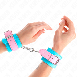 mignons attentes-poignets bleu-rose ajustables 16-28 cm x 5 cm