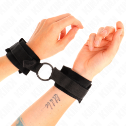 manchettes débutant fourrure 25 cm avec o-ring 4 cm noir ajustable 15-25 cm