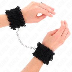 attache-poignets élastiques en dentelle noir