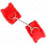 appui-poignets doublés de fourrure rouge ajustable 17-31 cm x 7 cm