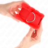 appui-poignets doublés de fourrure rouge ajustable 17-31 cm x 7 cm