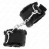 appui-poignets doublés de fourrure noir ajustable 17-31 cm x 7 cm