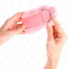 appui-poignets doublés de fourrure rose réglable 17-31 cm x 7 cm