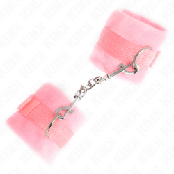 manchettes débutant en fourrure rose 30 x 7 cm