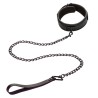 nocturnal collier et laisse en cuir réglable noir