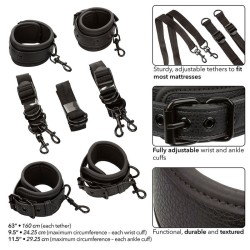 nocturnal ceinture de lit réglable en cuir noir