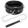 collier en cuir souple avec chaîne