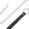collier en cuir souple avec chaîne