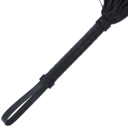 fouet de bondage noir 42cm cuir