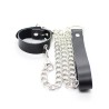 collier pénis et bracelet en cuir avec chaîne métallique