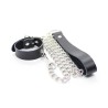 collier pénis et bracelet en cuir avec chaîne métallique