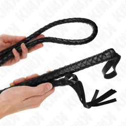 fouet long serpent noir 210 cm