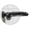 gode vibrant avec testicules 23 cm noir