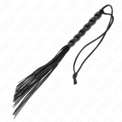mini fouet en silicone avec 6 billes noires 26 cm