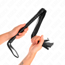 fouet avec manche texturé noir 48,5 cm