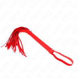 fouet avec manche texturé rouge 48,5 cm