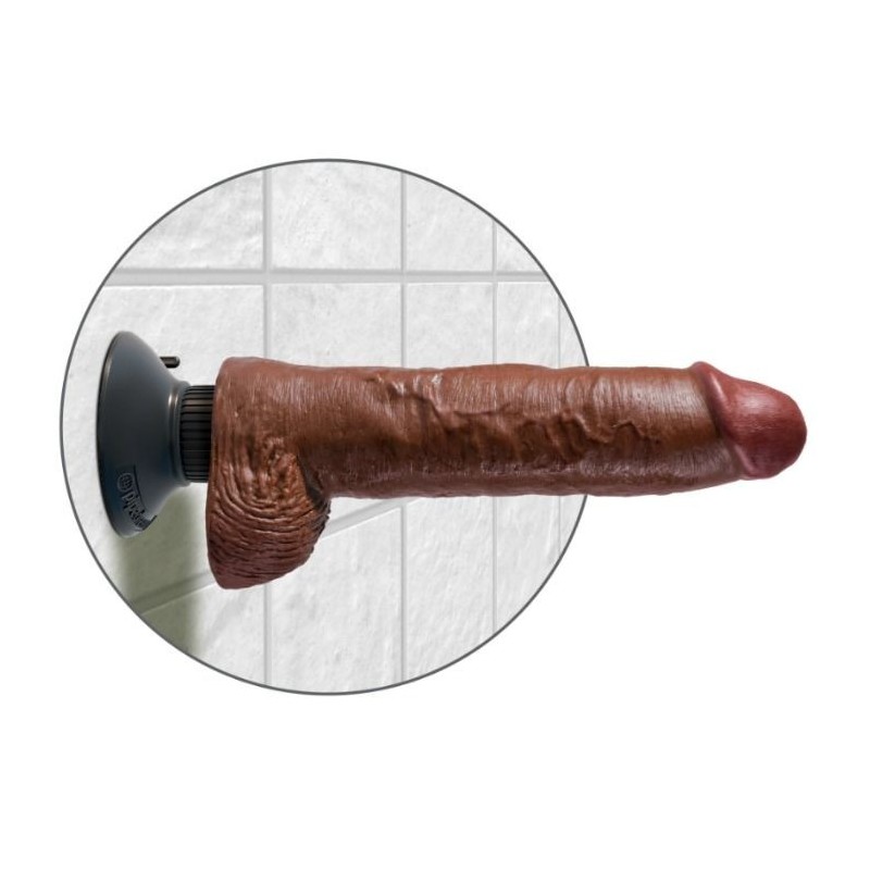 gode vibrateur avec testicules 25.5 cm couleur marron gode vibrateur avec testicules 25.5 cm couleur marron