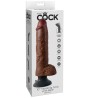 gode vibrateur avec testicules 25.5 cm couleur marron