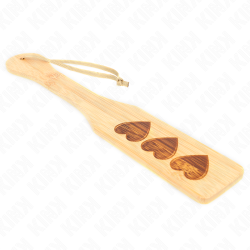 palette en bambou design coeur 32 x 5,5 cm