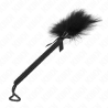 baguette en corde de nylon avec plumes chatouillantes et noeud noir 25 cm