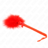 baguette en corde de nylon avec plumes chatouillantes et noeud rouge 25 cm