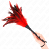 plumes de poulet tickle en forme de corne rouge 36 cm