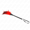 plumes de poulet tickle en forme de corne rouge 36 cm