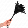 plumes de poulet tickle en forme de corne noire 36 cm