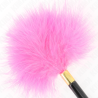 plumes tickle en métal doré fuchsia 18 cm