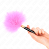 plumes tickle en métal doré fuchsia 18 cm