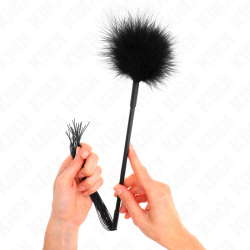 fouet en silicone avec plumes pour chatouiller 47 cm