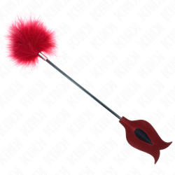 plumes de chacouilles avec palette en forme de rose 8 cm