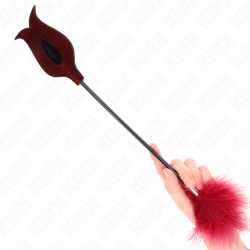 plumes de chacouilles avec palette en forme de rose 8 cm