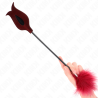 plumes de chacouilles avec palette en forme de rose 8 cm