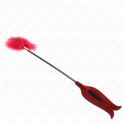 plumes de chacouilles avec palette en forme de rose 8 cm